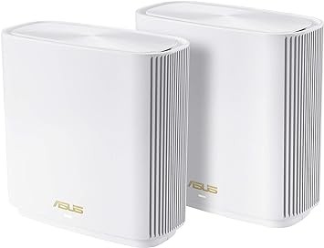 ASUS ZenWiFi XT9 AX7800 Tri-Band WiFi6 Mesh WiFiSystem (2Pack), 802.11ax, up to 5700 sq ft & 6+ Rooms, AiMesh, Lifetime Free Internet Security, Parental Controls, 2.5G WAN Port, UNII 4,  White