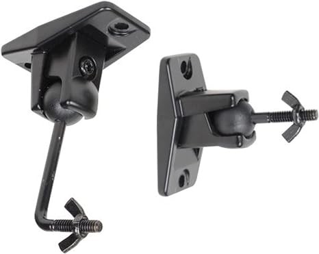 VideoSecu Speaker Wall Ceiling Mount Bracket One Pair for Universal Satellite, fits Keyhole and Thread Hole with 1/4 20 Threads, 4mm and 5mm Black 1ST