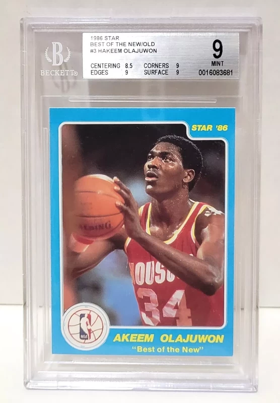 1986 Star Best of the NewOld Akeem Olajuwon RC #3 - BGS 9 MINT HOF Rookie